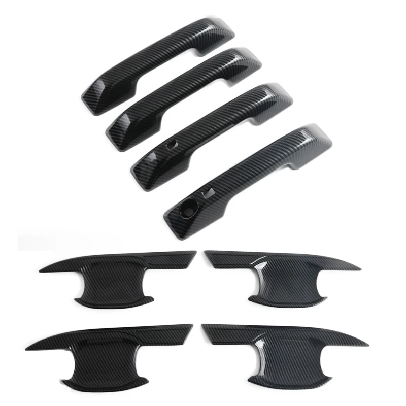 

LHD для BYD Shark 6 2024-2025 набор наружных дверных ручек автомобиля, декоративная накладка из АБС-пластика, аксессуары из углеродного волокна, 8 шт., не подходят для RHD