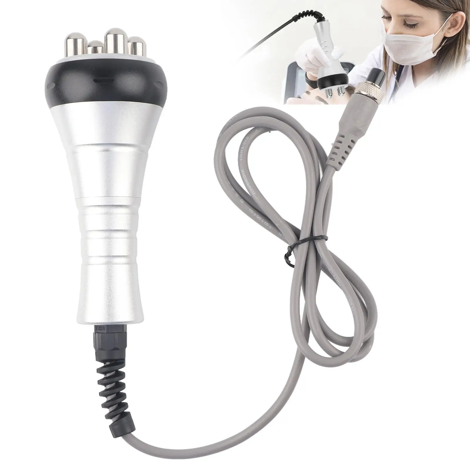 Máscara Facial LED y limpiador ultrasónico con sonda RF quadropole para adelgazamiento corporal y Lifting Facial 40k RF