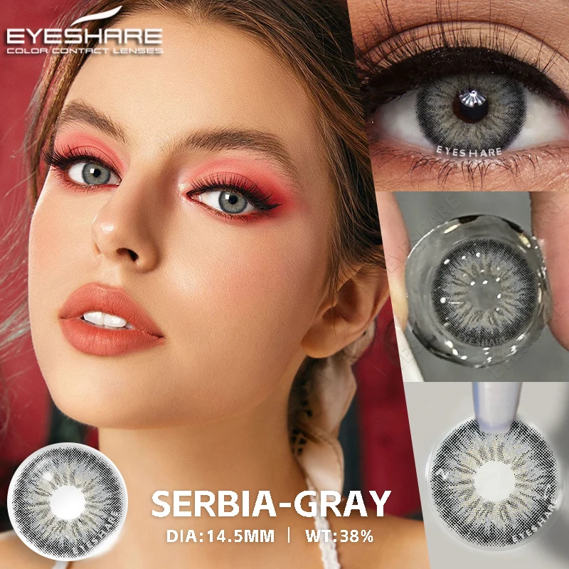 2Pcs Fashion Color Contact Lenses for Eyes Blue Eyes Contacts Beauty Makeup Green Eye Lenses Gray Lneses Brown Contacts Yearly