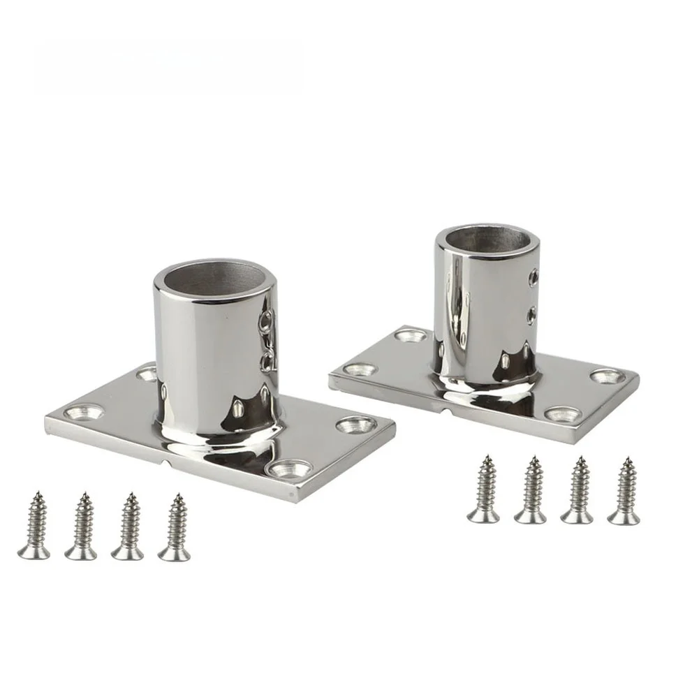 Yacht Boat Hand Rail Rectangular Base 316 Stainless Steel Fit 22mm/25mm Rail Hand Rail Base Boat Accessories