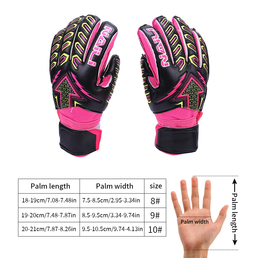 Sarung Tangan kiper ฟุตบอลหนาแบบมืออาชีพถุงมือผู้รักษาประตูวัยรุ่น