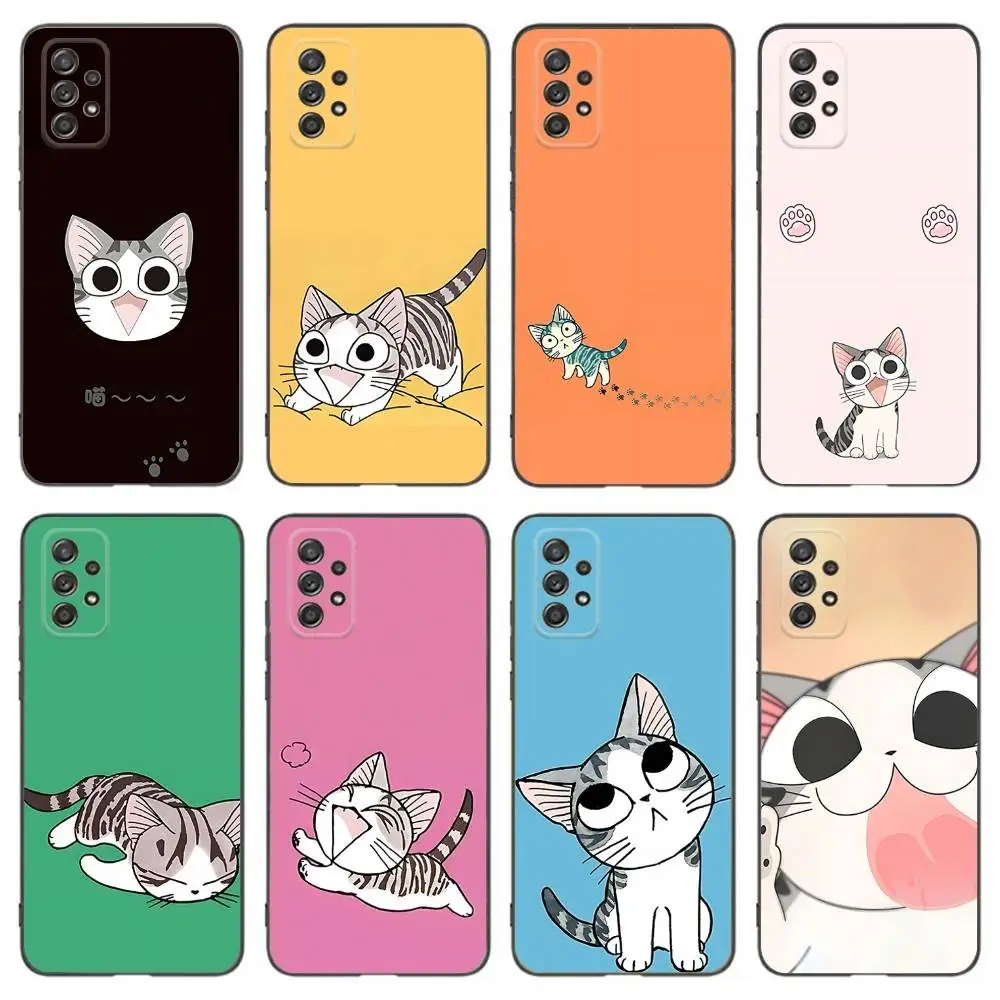 

C-Chi Cat S-Sweet Home Phone Case For Samsung Galaxy A 91,80,73,72,53,52,51,22,5G,Plus,J,Note Soft Black Cover