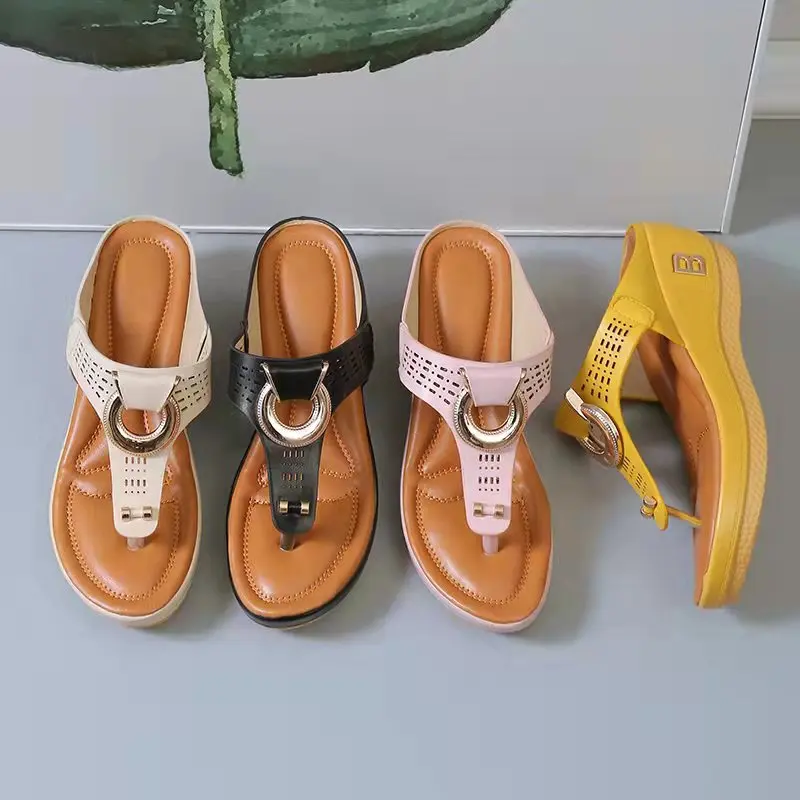 

Women's New Summer Slope Heel Sandals Open Toe Beach Shoes Flip-flops Wedge Comfortable Slippers Cute Sandals Plus Size