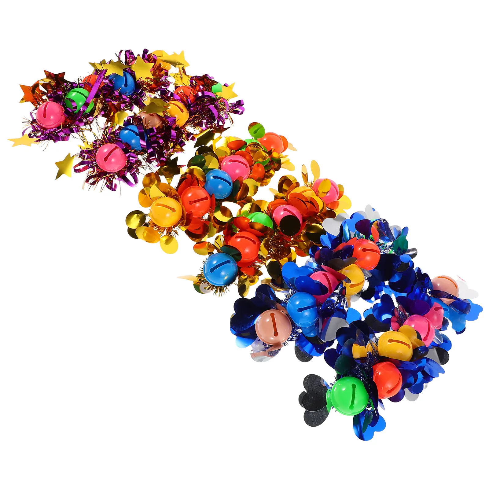 

6Pcs Cheerleading Hand Flower Wrist Decor Sequin Bell Sound for Kids Dance Meeting Party Stage Performance