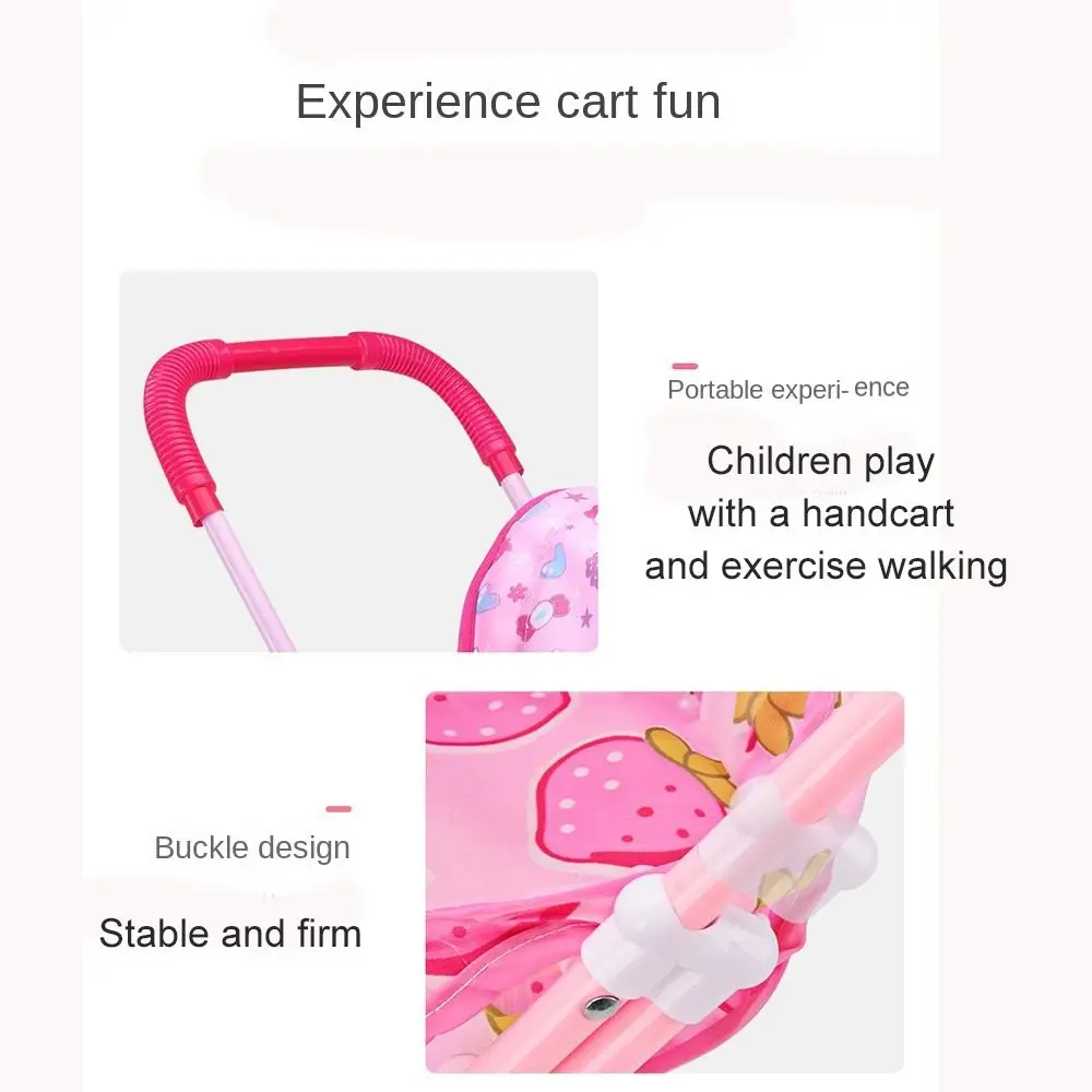 Kunststoff + Metall Puppen Kinderwagen Eisen Stützrahmen Rollenspiel Kinder Haus Zubehör Spiel spielen Rollenspiel Spielzeug für Kleinkinder Kleinkinder