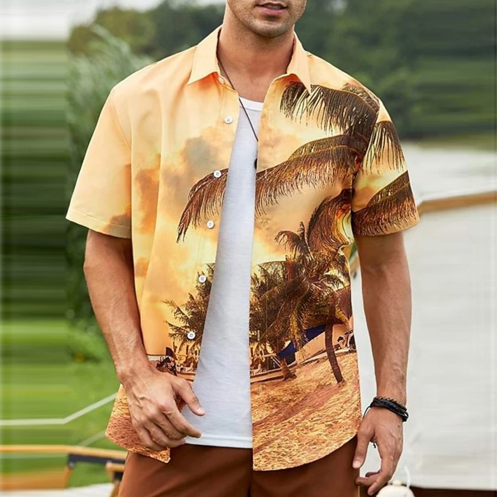 Men's Casual Shirt Hawaiian Shirt Men Summer 3d Print Casual Short Sleeved Shirt For Men Clothing Breathable Shirts