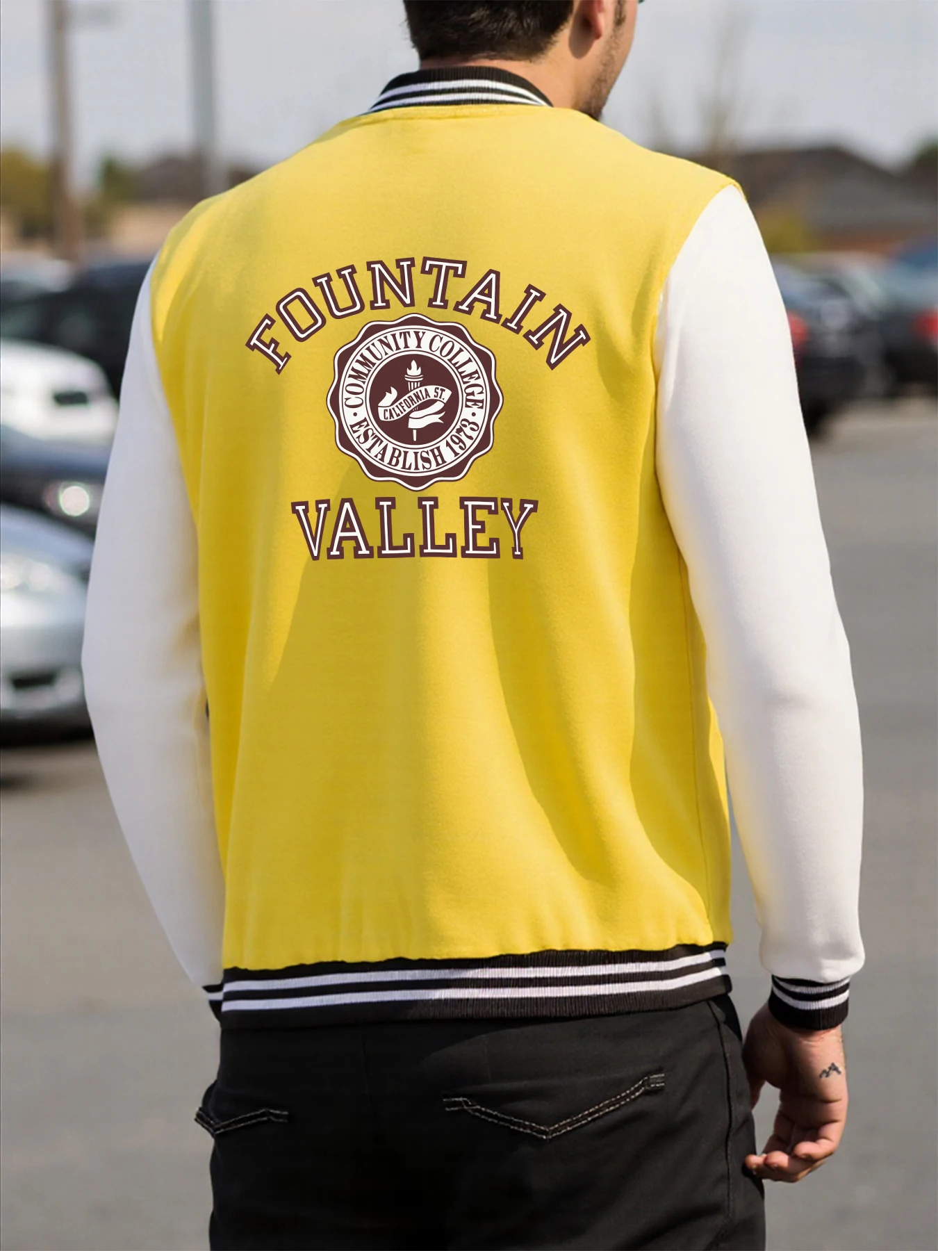 

Бейсбольная майка Fountain Valley Califrnia с принтом, мужская модная винтажная свободная куртка на пуговицах с длинными рукавами, флисовая одежда унисекс