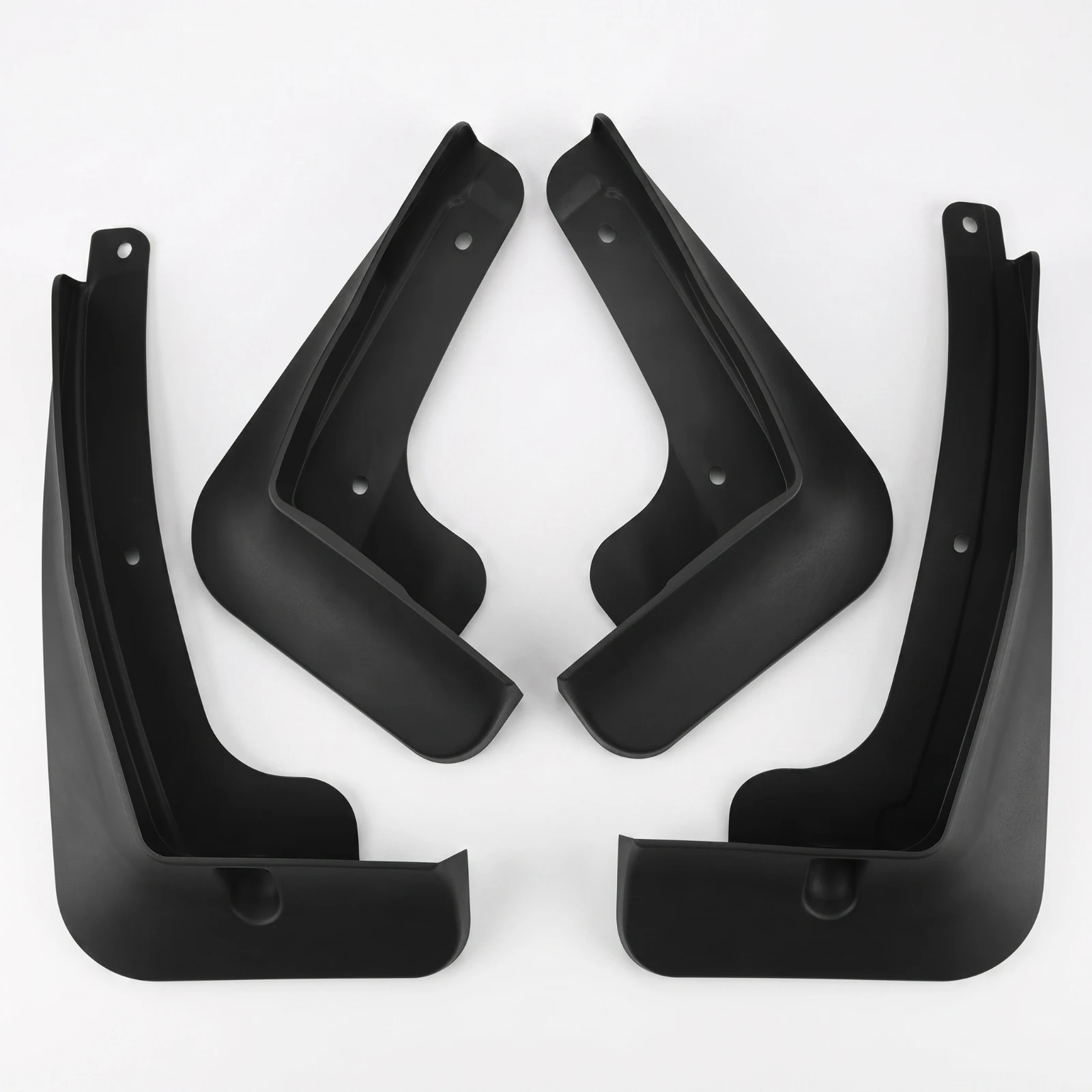 4 Pieces Mudguard Set Matte Mud Flaps with Mounting Holes Splash Guards with Accessories Black Mudguards Basic for Car Owners