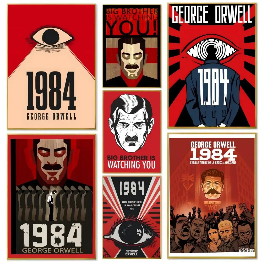 كتاب 1984 G-جورج أورويل ملصق للإزالة الجدار ملصق ذاتية اللصق الفن جدارية المنزل مكتب غرفة المعيشة غرفة الطعام جدار ديكور
