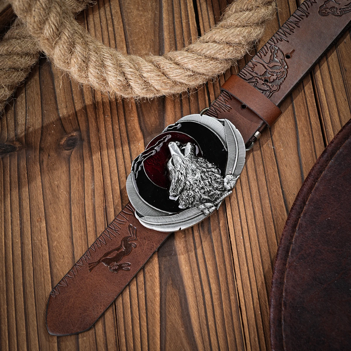 Ein lässiger, individueller und Retro-Gürtel, Bekleidungszubehör im Western-Stil, Metallschnalle, PU-Gürtel, geeignet für Männer und Frauen – Detail 3