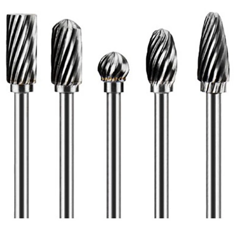 Carbide File 3X6 Metal Electric Grinding Head Woodworking Carving Single Groove File 10 Pieces Mini Drill Set