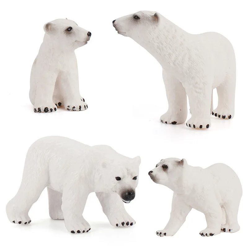 Marine Animal Polar Bear Cognitive Model Micro Ornaments Plastic Handicraft Gardening Decoration gift A0052