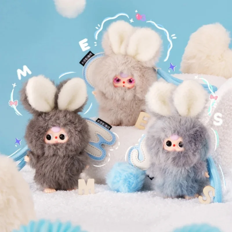 Originele Baby Drie Blind Box Super Mini Little Rabbit Pluche Gezicht Pop Tas Hanger Mysterieuze Box Speelgoed Kerst Verrassingscadeau