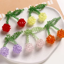 Min order 20pcs/lot color beads handmade weave cartoon cherry shape fashion bead charms diy jewelry earring/garment accessory