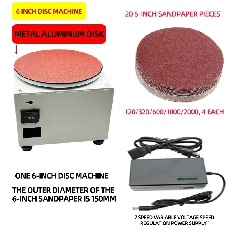 6" Electric Wood Metal Knife Sharpener Sandpaper Sticking Disk Grinding Machine Knife Grinder Engraving Machine disc 120W - view 6