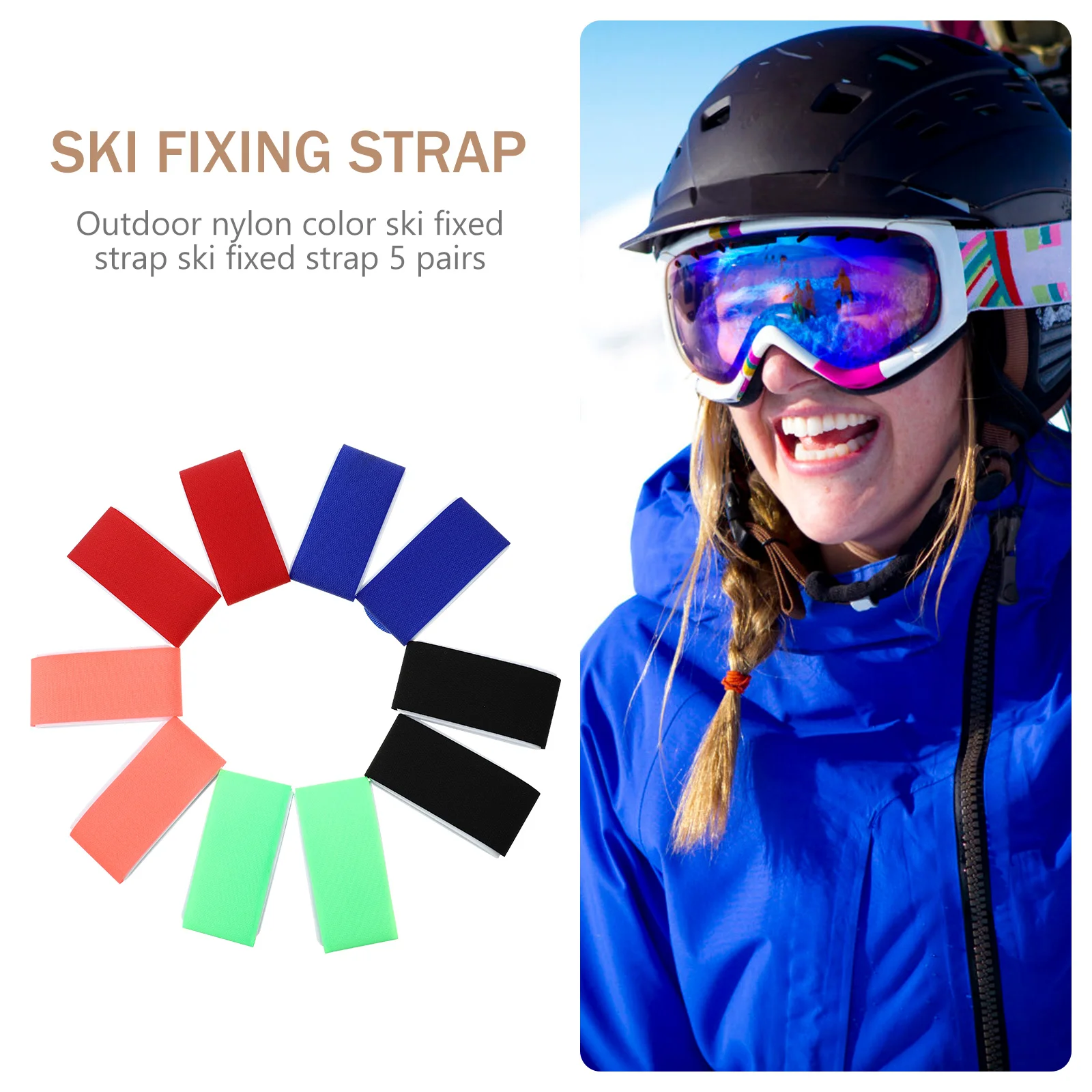 5 Paar Skigurt Multifunktions-Snowboardgürtel Ski-Befestigungsgurte Schlitten Outdoor-Bandhalter