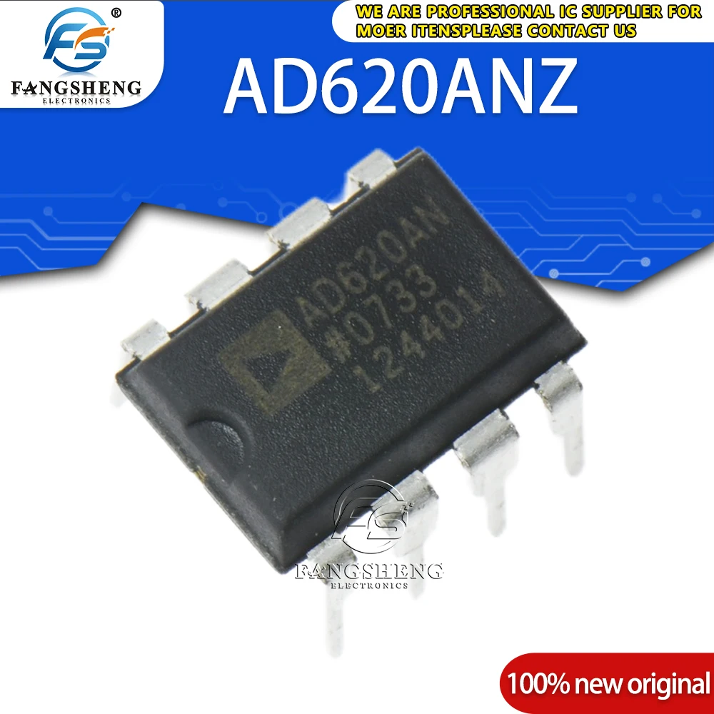 

5/10pcs AD620 AD620ANZ AD620AN DIP8 Direct Insertion Low Power Instrument Amplifier New Original