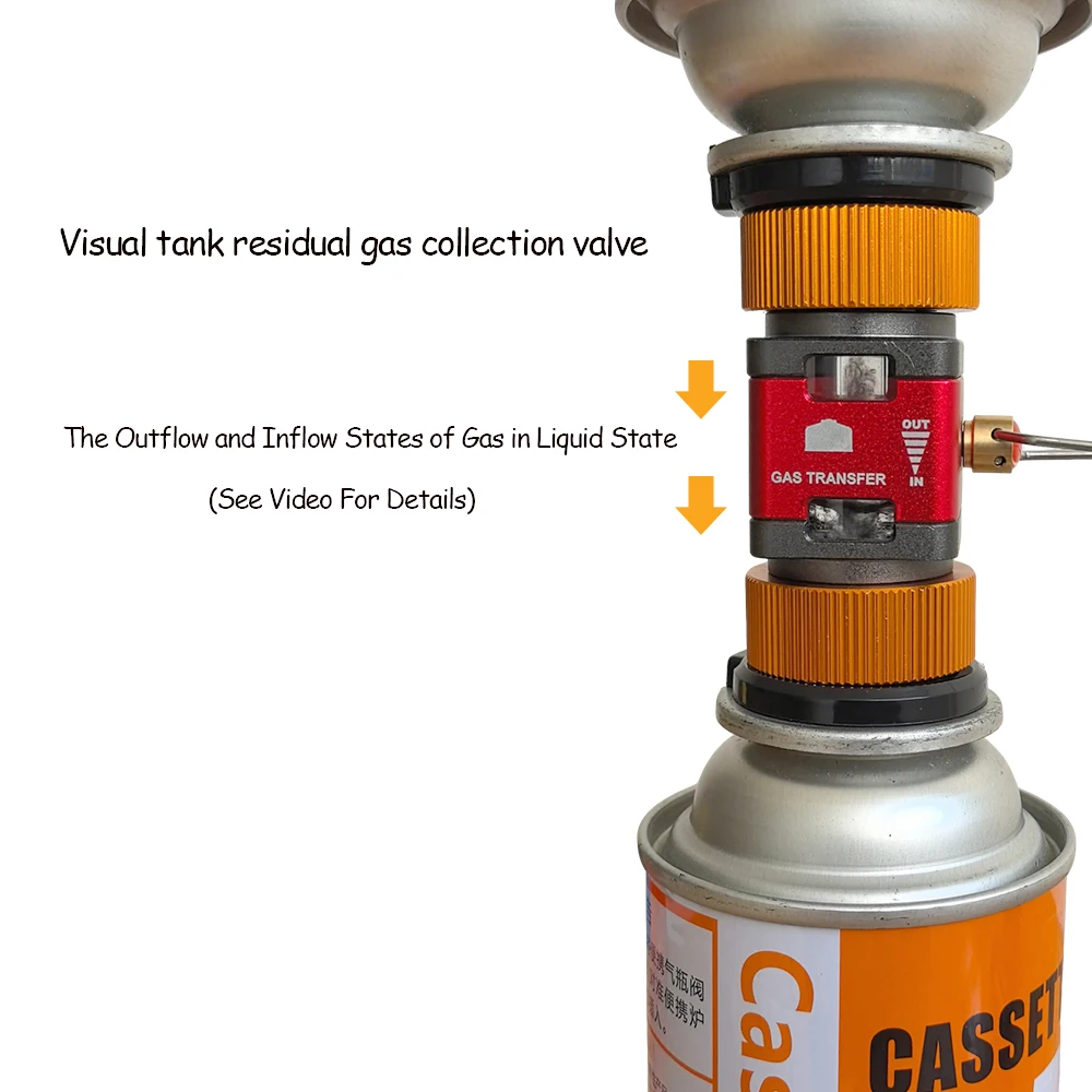 التخييم في الهواء الطلق خزان الغاز البصرية محول خزان الغاز عبوة محول Isobutane/Butane المتبادل تهمة محول الغاز صمام التجميع