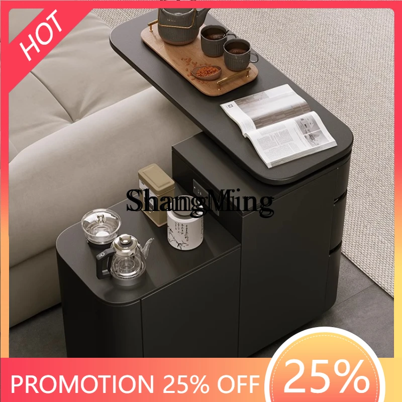 

ZYY retro movable trolley ultra-narrow household storage storage solid wood sofa edge