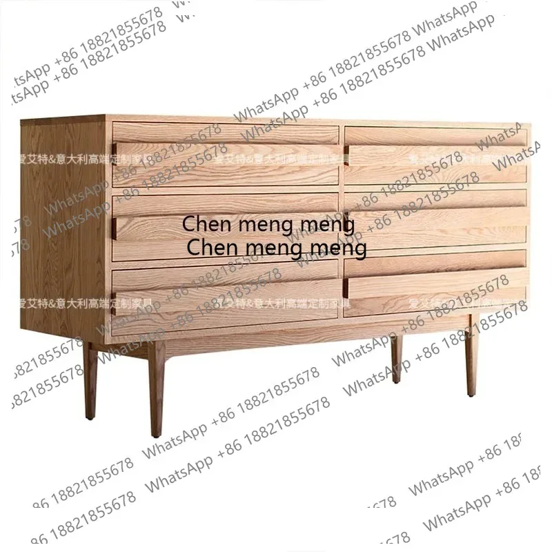 

M26 Nordic solid wood dining side locker Japanese tea cabinet ash wood bedroom bedside locker