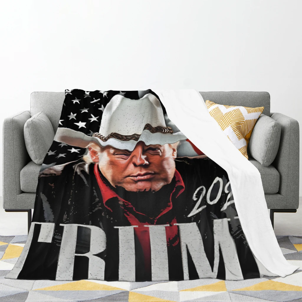 Cowboy Trump Medium Blanket Fluffy Soft Bedroom Decor Sofa Blankets Comforter Home and Decoration