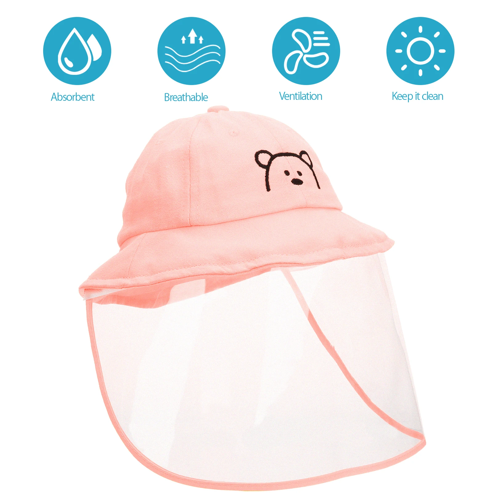 

Anti Droplet Hat Kids Fishing Toddler Sun Bucket Beach Hats Lightweight Portable Visor Girl Sun Hat Infant Head