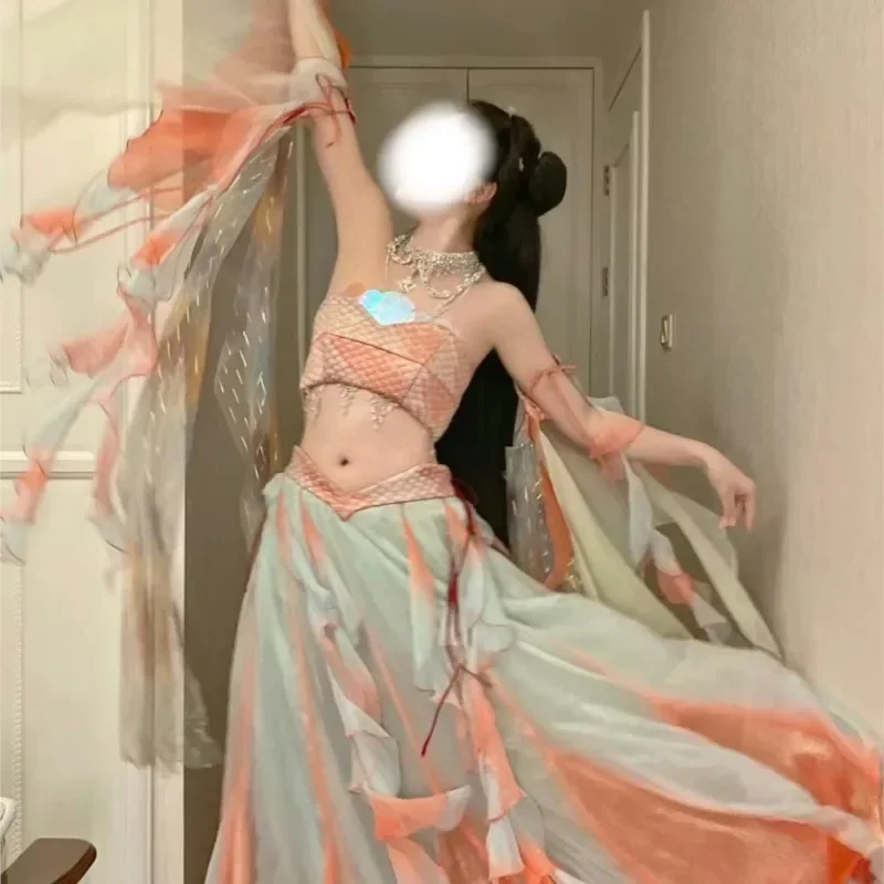 2025 new Travel photography clothing Hanfu koi dance costume Western exotic wind costume