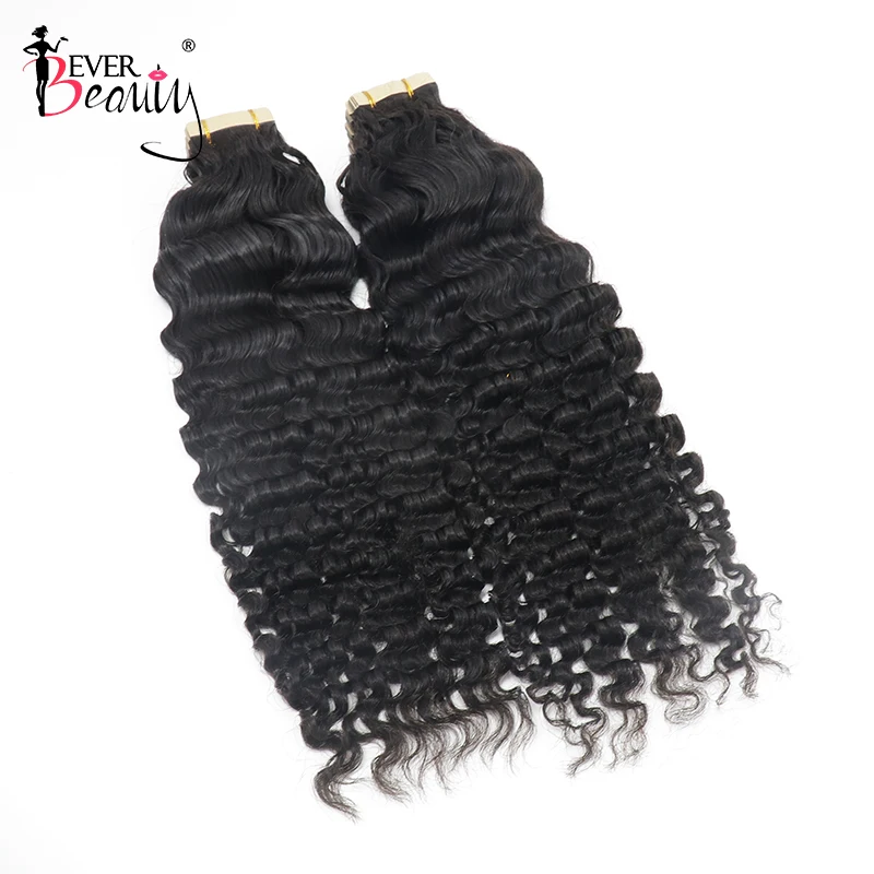 EverBeauty-Cinta rizada 3B3C para mujeres negras, extensiones de cabello humano, Invisible, mongol, a granel, virgen, mechones, trama de la piel