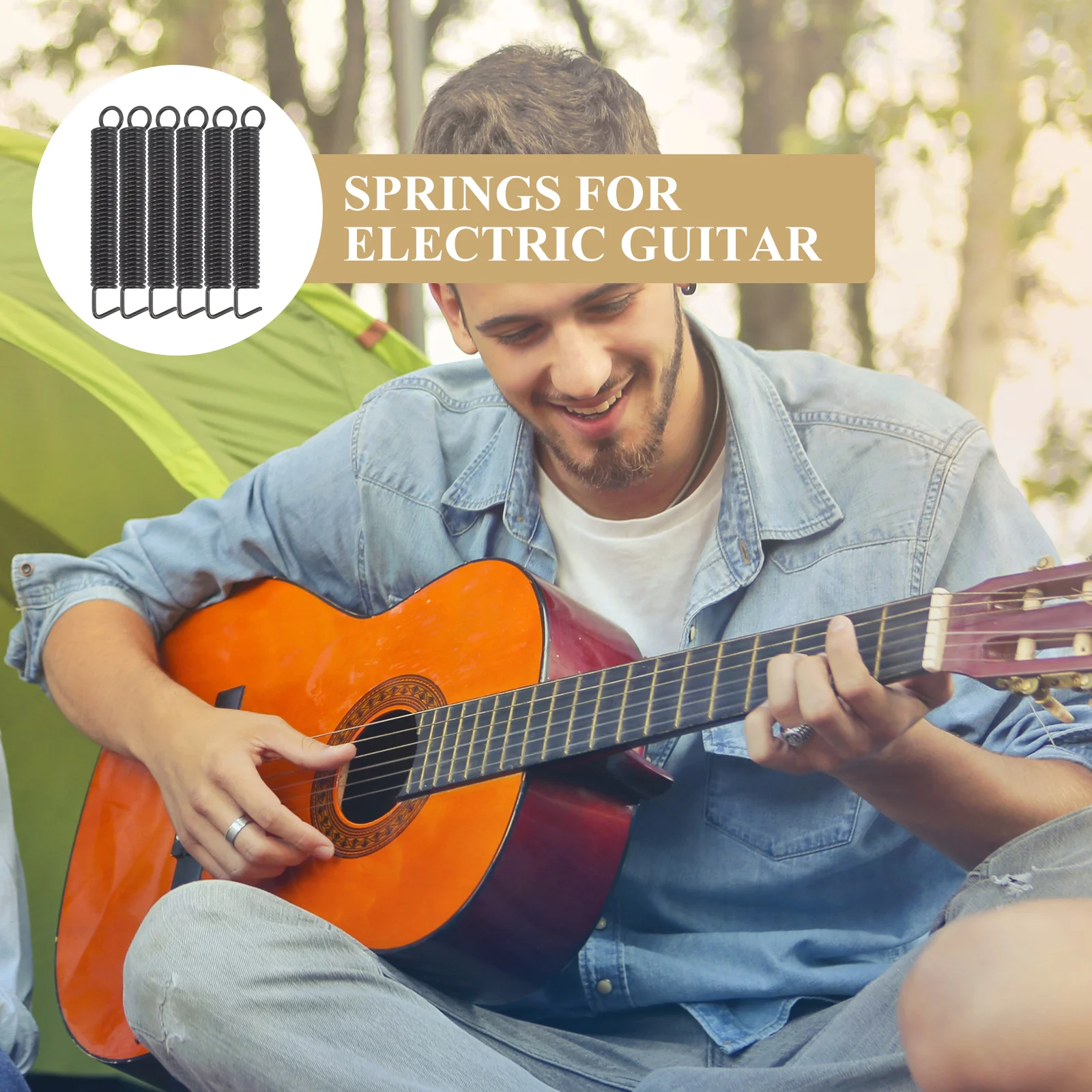 

6Pcs Tremolo Bridge Springs for Electric Guitar Vibrato System Durable Black Parts Guitar Accessory Metal Material