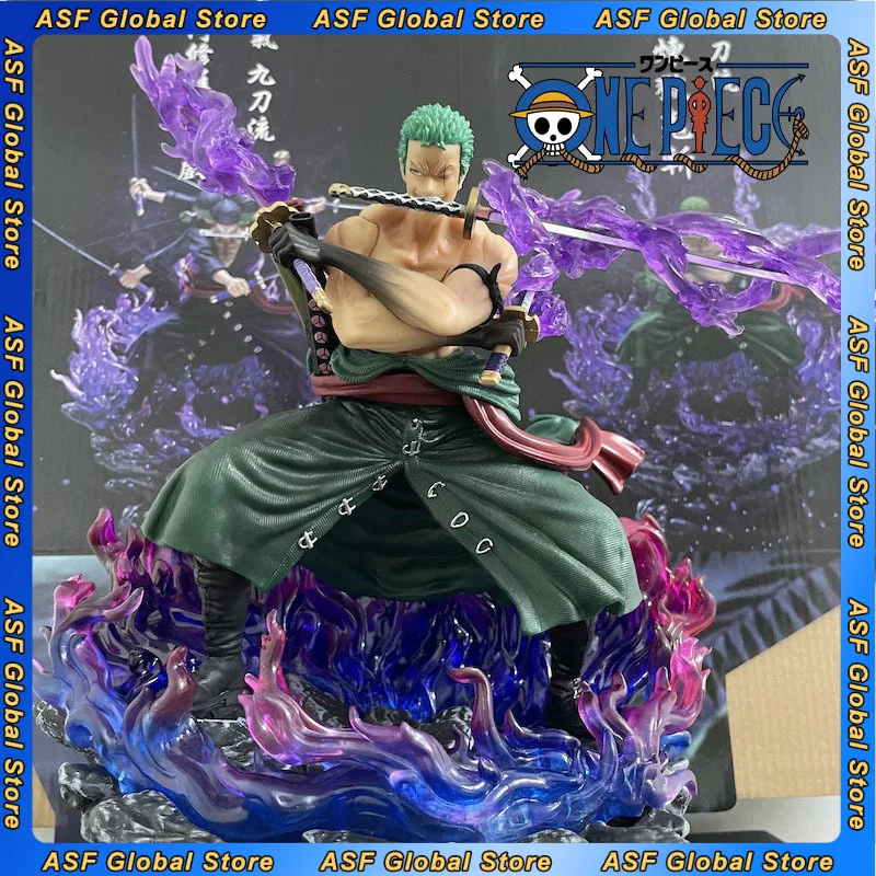 

New 30cm ONE PIECE Roronoa Zoro Flame Special Effect Anime Figure Model Pvc Statue Ornaments Collection Birthday Gifts Toys Kids