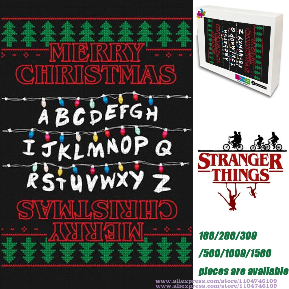 

Stranger Things Puzzle Jigsaw 108/200/300/500/1000/1500Pcs Intelligence Puzzles for Kids & Adults Unique Gift Home Decoration