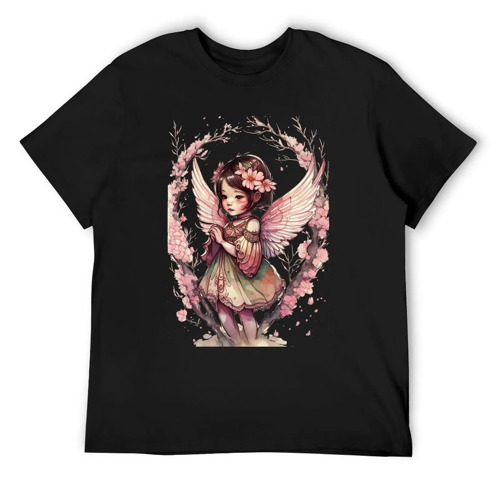 Cherry Blossom Flower Fairy Girl Cute Japanese Cicely Mary Barker T-Shirt rapper graphic tees mens graphic t-shirts hip hop