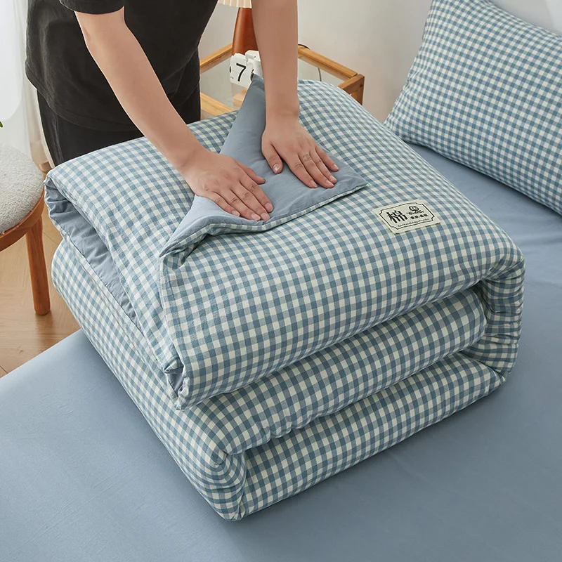 Nordic Quilt Cotton 100% Double Bed Comforters Winter Comforters King Size Duvet 220x240 cm Winter Plaid Comforter Queen Single view 6