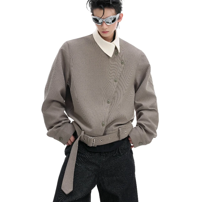 2025 Autumn New Men's Long-sleeve Shirts Men's Retro High-end Single-breasted Handsome Jackets Male Trendy Color Matching Shirts