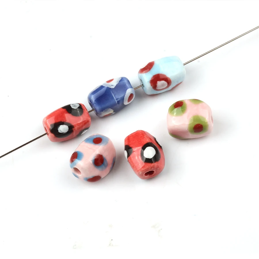 11x13mm Irregular Shape Ceramic Beads Dots Beads Loose Beads for Jewelry Making Charms Bracelet Necklace Wholesale