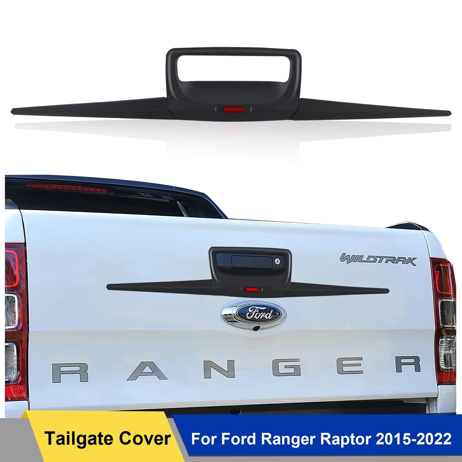 

Tailgate Handle Cover Protector Trim Guard For Ford Ranger Raptor 2015-2022 Matte Black Car Accessories