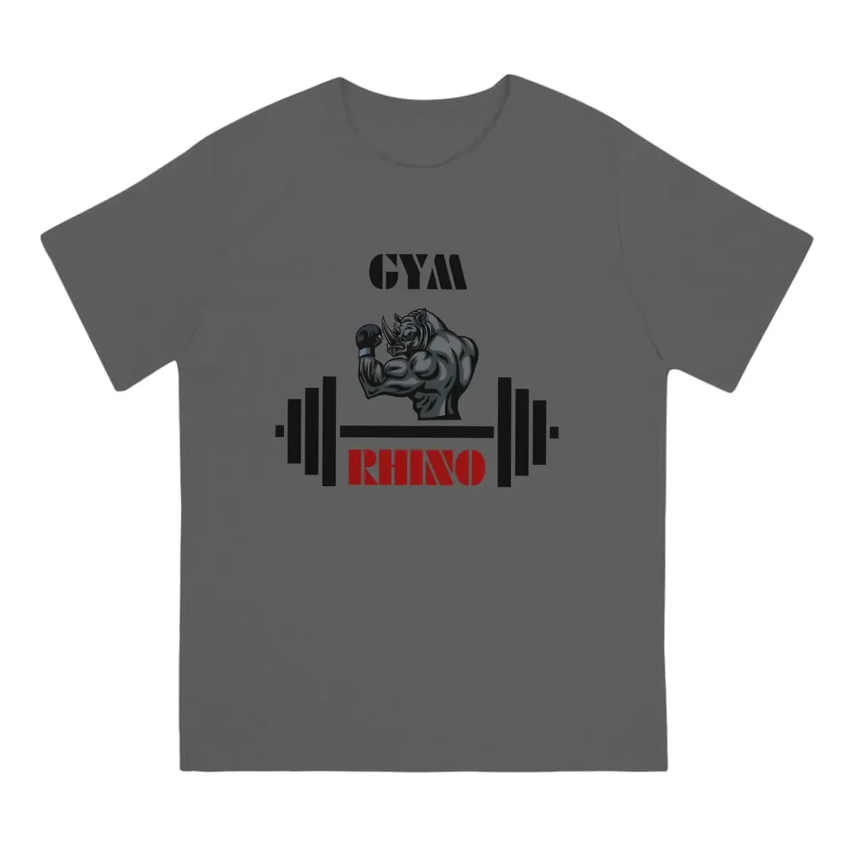 Gym Men TShirt Rhino Crewneck Tops Fabric T Shirt Funny High Quality Birthday Gifts