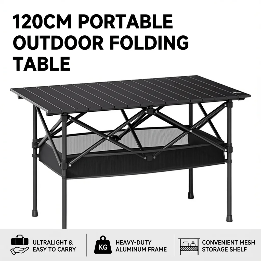 Folding Picnic Table - طاولة محمولة قابلة للطي للاستخدام الخارجي،