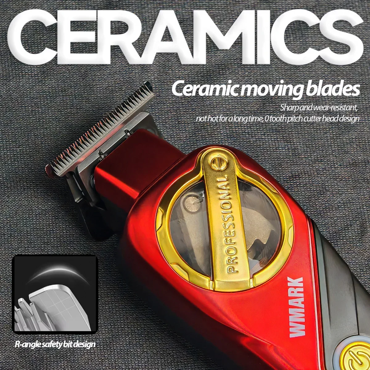 WMARK 9213 محرك الإرتفاع المغناطيسي النقش المقصات اللاسلكية 9000 دورة في الدقيقة مقص الشعر الرجال المهنية صالون الشعر المتقلب