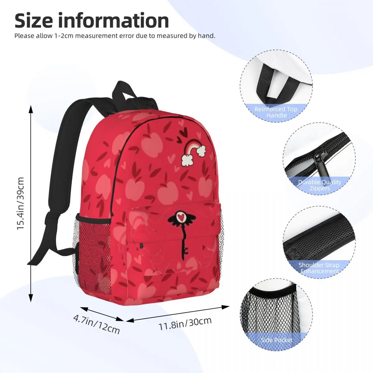 Hazbin-Hotel-Unisex Mochila Leve, Padrão School Bag, Padrão impresso, Novo, elegante, 15 Polegada