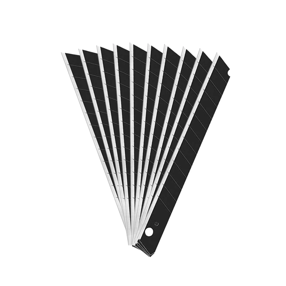 10pcs 30/60 Degree Black Blades Trimmer Sculpture Blade Student Stationery Utility Knife Box Cutting Tools E03