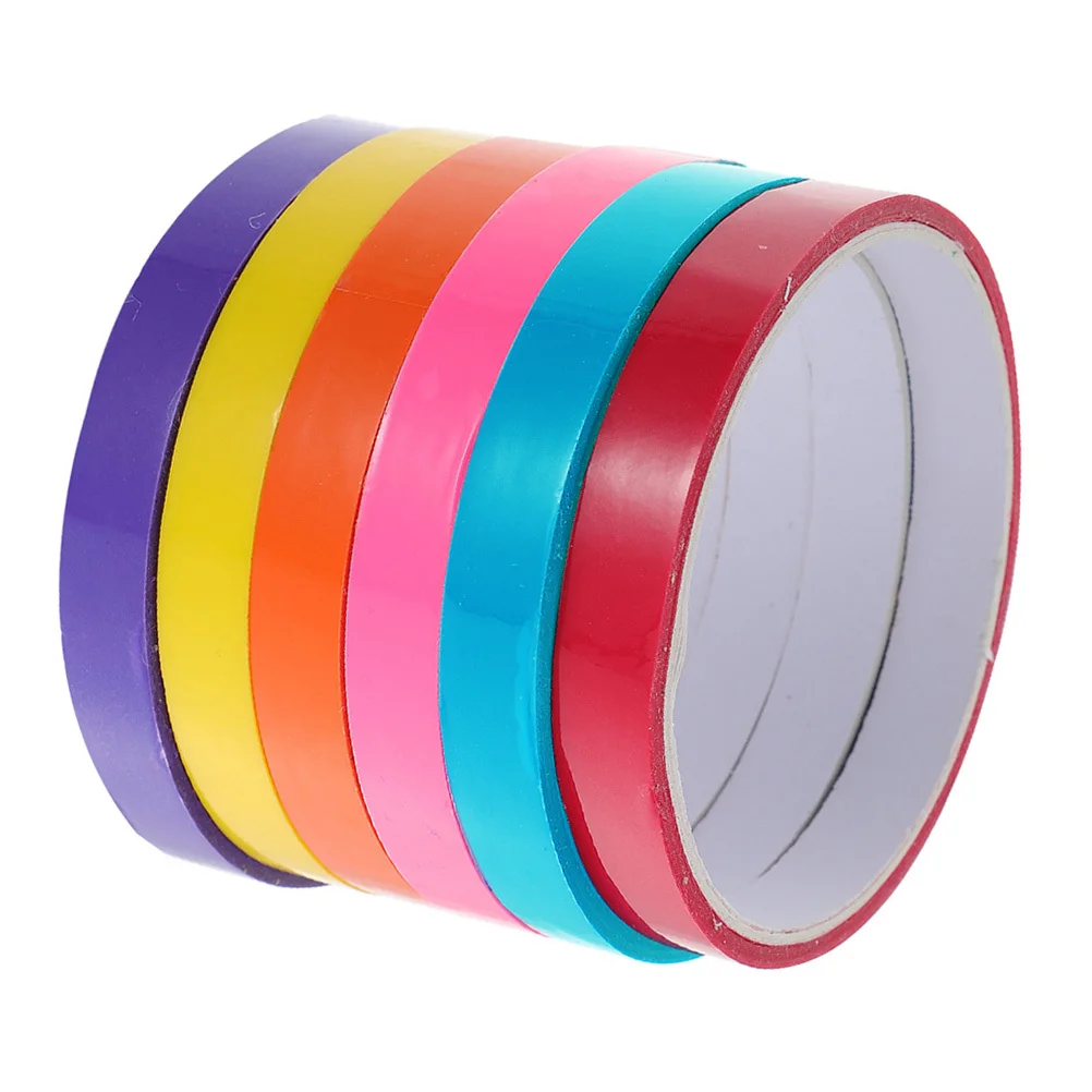 

6 Rolls Colored Adhesive Tapes Sticky Balls Tape for Fun Stress Relief Tape Sensory Fidget Tool Kids Leisure Activity Supplies