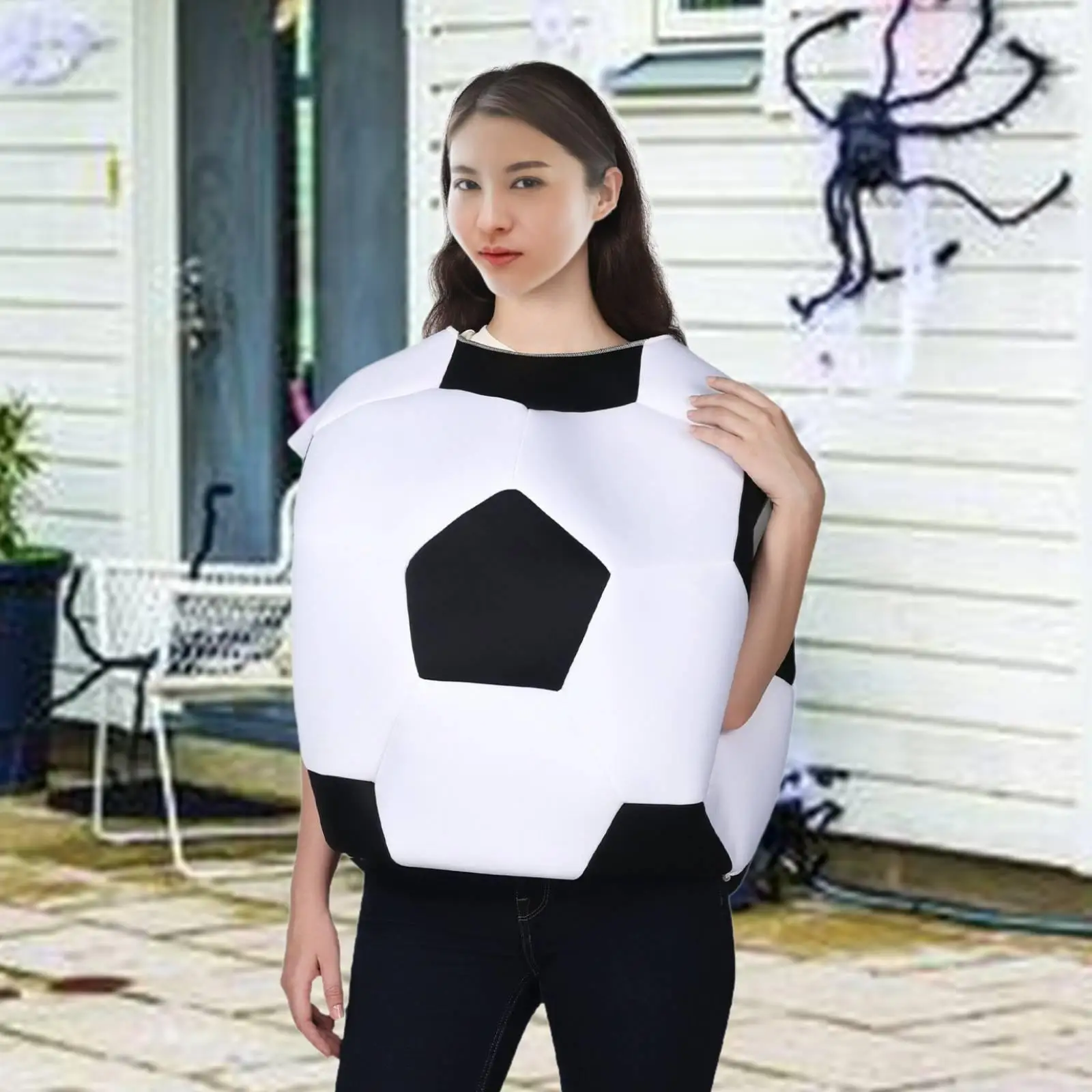 Soccer Ball Costume for Adult Men Women Dress up Football Suit for Masquerade