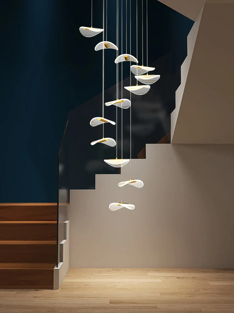 Imagem -05 - Modern Led Pendant Light Designer Villa Sala de Estar Iluminação Suspensão Loft Lustre Escadaria Lustre