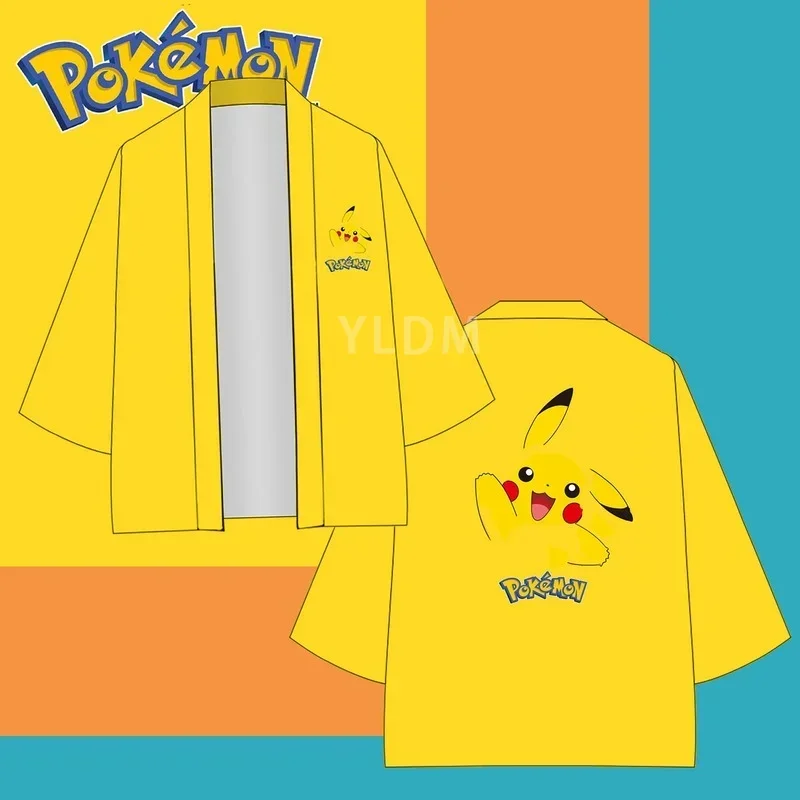 Tik Tok Hot Pokemon Pikachu Gengar Set Bathrobe Second element Cloak Pajamas Cartoon Anime Cosplay Costumes Yellow Pikachu Coat