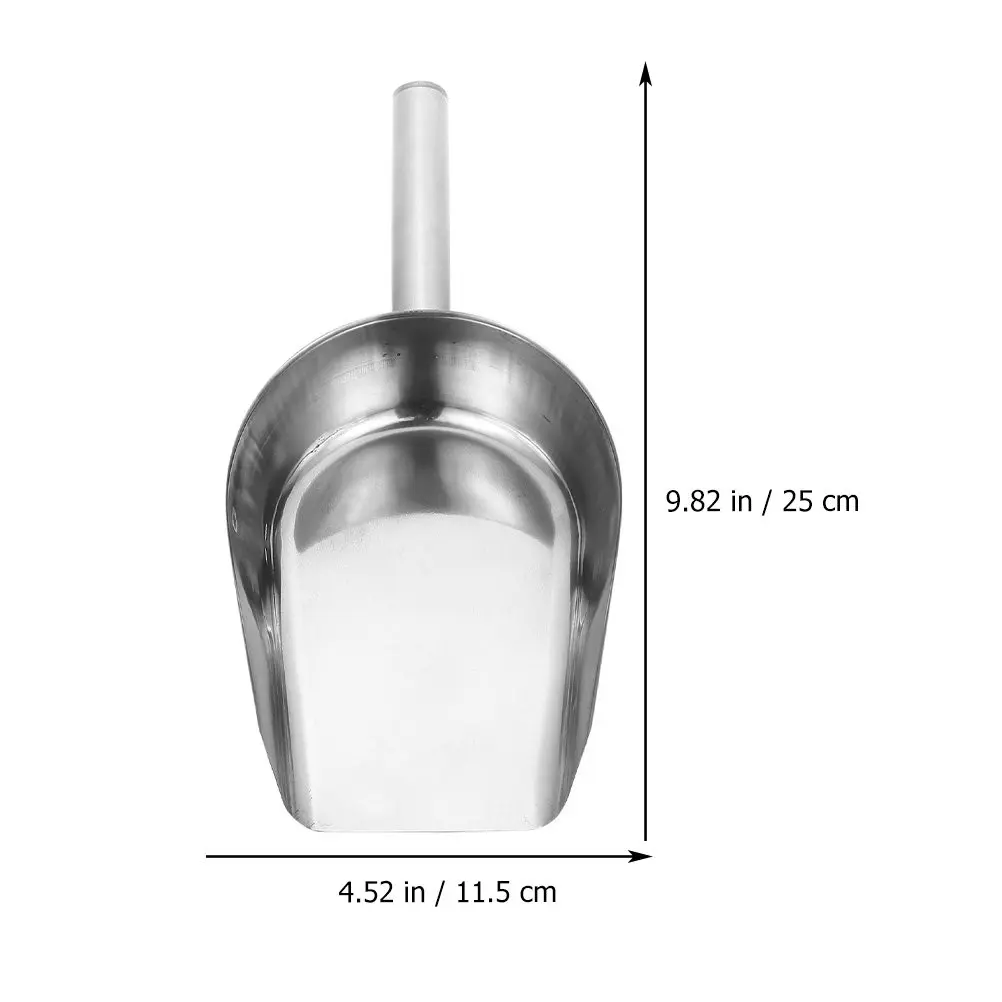Multi-Use Stainless Steel Scoop Food Shovel for Ice Cubes Flour Coffee Beans Cereal Kitchen Grain Scoop Cereal Shovel view 2