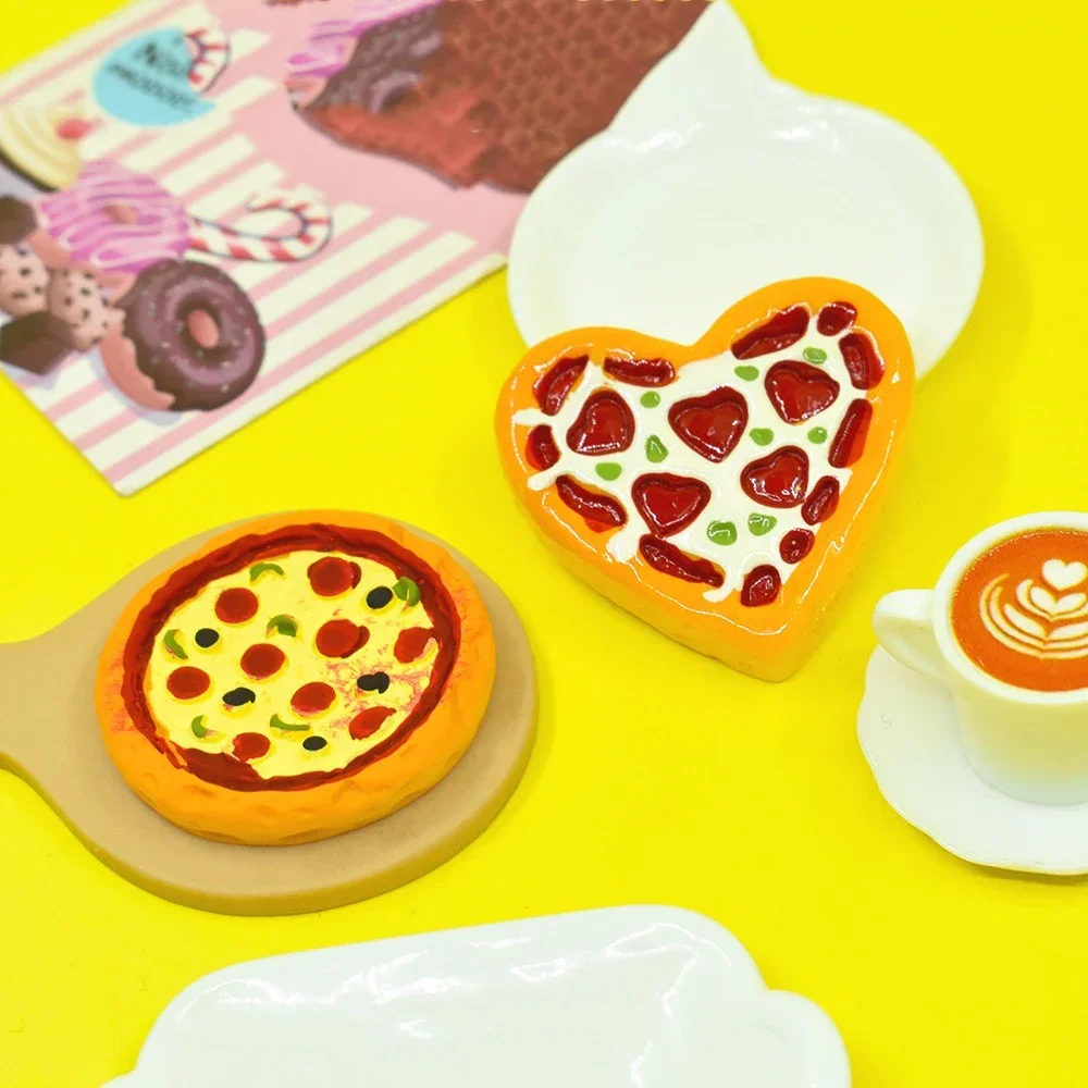New Kawaii Resin Mini Pizza DIY Decor Parts Figures Cabochon Flatback Miniature Scrapbook Supplies Charms Craft Material Decoden