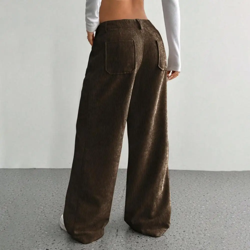 سروال قصير للنساء بالازو بأزرار سفلية عالي الخصر ثنيات بدلات سروال مكتب سيدة فضفاض بنطلون مستقيم غير رسمي #3