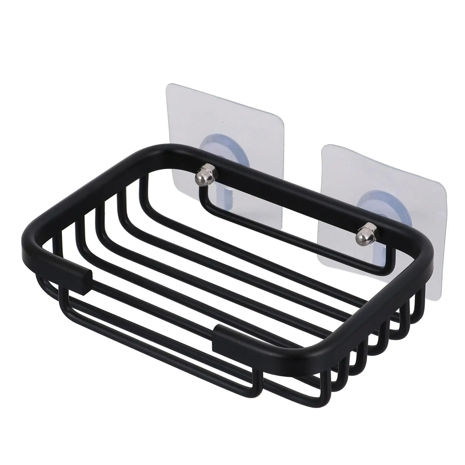 

Black Soap Wall Mounted Dish Storage Rack Sponge Holder Stainless Steel Container with Drain Bathroom
