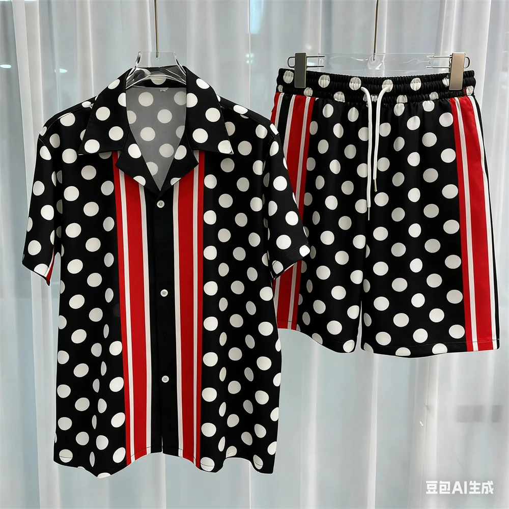 ثلاثية الأبعاد الرجال مجموعة الترفيه قطعتين مجموعة تي شيرتات قصيرة للأطفال عالية الجودة الصيف هاواي قميص مجموعة للجنسين قميص مجموعة المنزل منامة ملابس رجالي y2k #6
